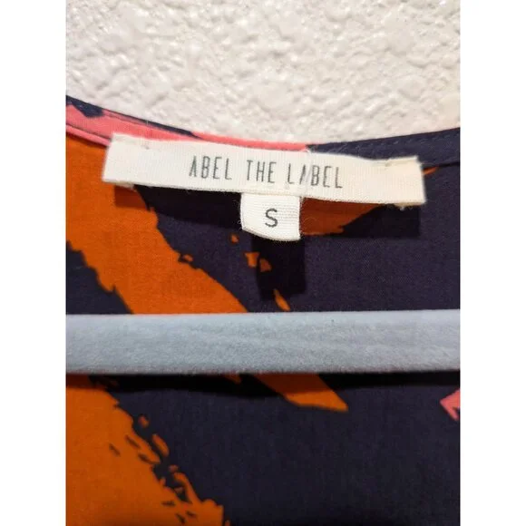 Anthropologie Abel The Label Clare Floral High Low Dress  Size Small Blue Orange - Picture 3 of 13